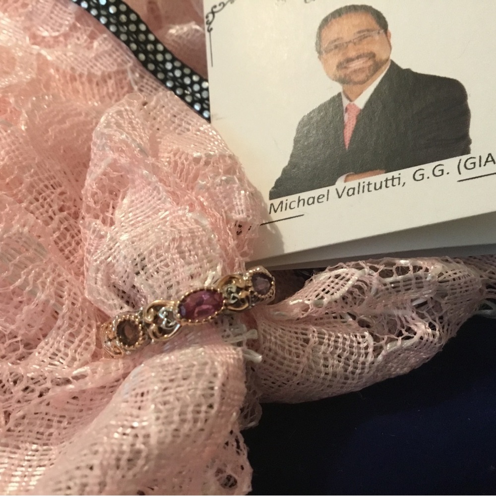 NEW Gems en Vogue 0.52 TCW Pink Spinel, Sapphire & Tourmaline Stack Band Ring